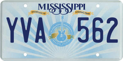 MS license plate YVA562