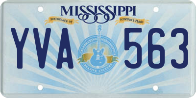 MS license plate YVA563
