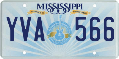 MS license plate YVA566