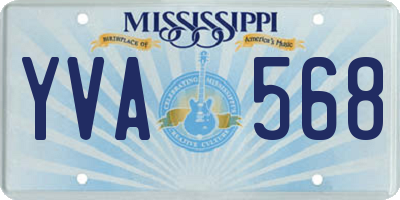MS license plate YVA568