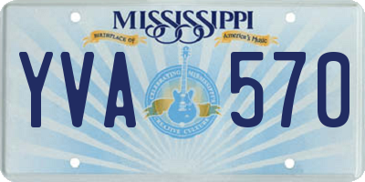 MS license plate YVA570