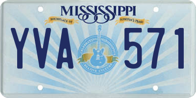 MS license plate YVA571