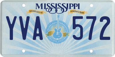 MS license plate YVA572