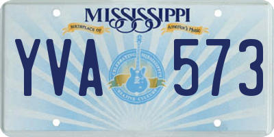 MS license plate YVA573