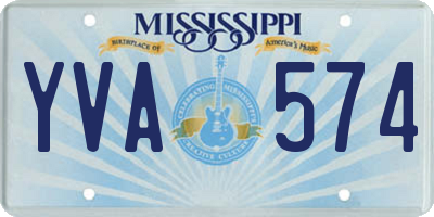 MS license plate YVA574