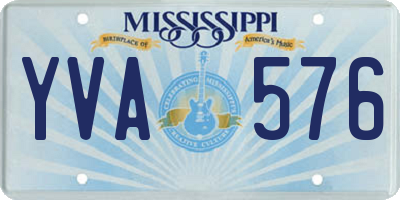 MS license plate YVA576
