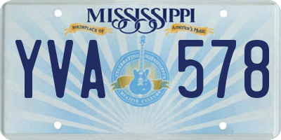 MS license plate YVA578