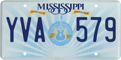 MS license plate YVA579