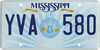 MS license plate YVA580