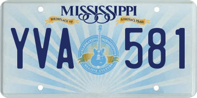 MS license plate YVA581