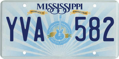 MS license plate YVA582