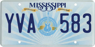 MS license plate YVA583