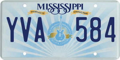 MS license plate YVA584