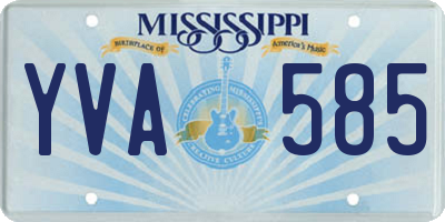 MS license plate YVA585