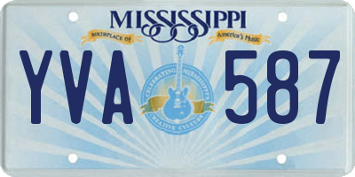 MS license plate YVA587