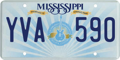 MS license plate YVA590
