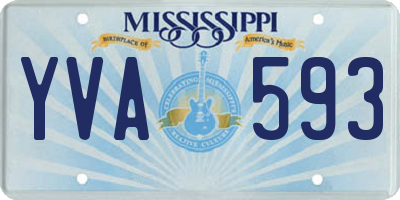MS license plate YVA593