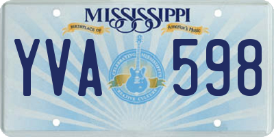 MS license plate YVA598
