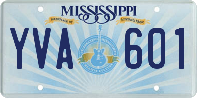MS license plate YVA601