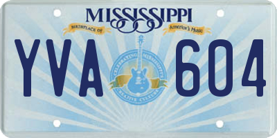 MS license plate YVA604