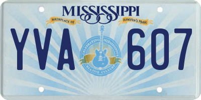 MS license plate YVA607
