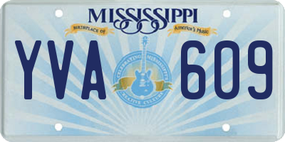 MS license plate YVA609