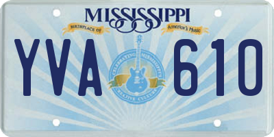 MS license plate YVA610