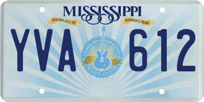 MS license plate YVA612