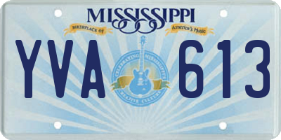 MS license plate YVA613