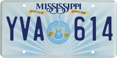 MS license plate YVA614