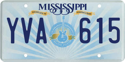 MS license plate YVA615