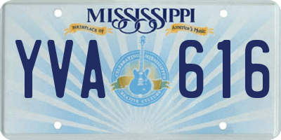 MS license plate YVA616