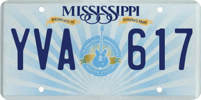 MS license plate YVA617