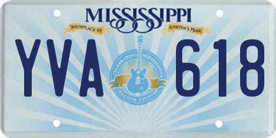 MS license plate YVA618