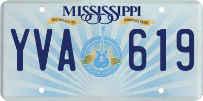 MS license plate YVA619