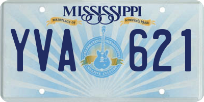 MS license plate YVA621