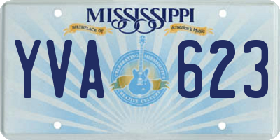 MS license plate YVA623