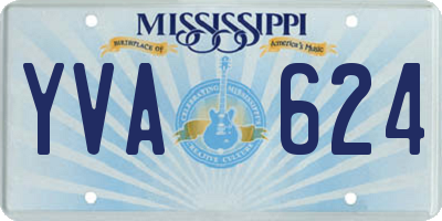 MS license plate YVA624