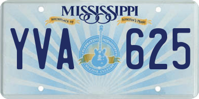 MS license plate YVA625