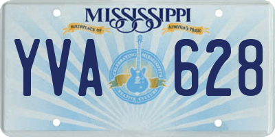 MS license plate YVA628