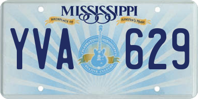MS license plate YVA629