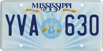 MS license plate YVA630