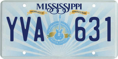 MS license plate YVA631