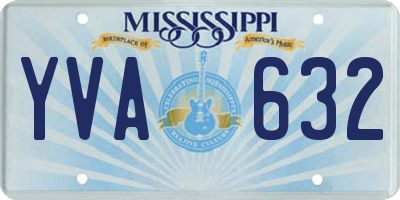MS license plate YVA632