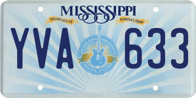 MS license plate YVA633