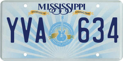 MS license plate YVA634