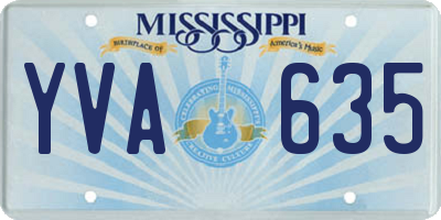 MS license plate YVA635