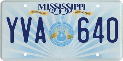 MS license plate YVA640