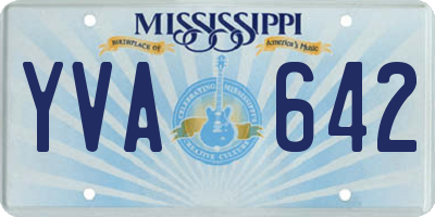 MS license plate YVA642