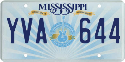 MS license plate YVA644